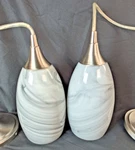 Grey Swirl Glass Globe Pendant Lights With Fixture Pair 2 Litex CPM-1PNK. Fixed Price $50.00.