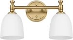Elegant Gold 2-LIGHT Bathroom Vanity With Milk White Glass Shades. Fixed Price $177.99.