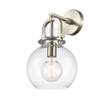 Innovations Newton Light Wall Sconce, Amber/nickel/sphere 410-1W-SN-8CL. Fixed Price $235.84.