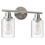 Unicozin 2 Vanity Lights, Brushed Nickel Wall Sconce With Clear G.... Fixed Price $40.49.