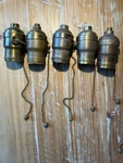5X Bryant Ge H+h Sockets Porcelain Interior 1/8IPS Lamp Light Pull Chain Uno. Fixed Price $48.00.
