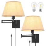 Trlife Dimmable Wall Plug In, Sconces Set Of Two Swing Arm L.... Fixed Price $88.97.