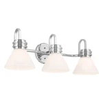 Chrome Three Light Bath From The Farum Collection. Fixed Price $344.99.
