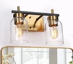 2-PACK Zevni 12 2-LIGHT Brass Gold Bathroom Vanity. Fixed Price $65.17.
