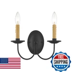 Livex Lighting 4452-04 Heritage 2-LIGHT Black Steel Wall Sconce. Fixed Price $140.34.