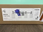Allen Roth Gracey 4-LIGHT Vanity Fixture Brushed Nickel Finish Etched Opal Glass. Fixed Price $38.88.