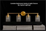Capital Lighting 120541-422 Gold Milan 4-LIGHT 33"W Bathroom Vanity. Fixed Price $125.00.