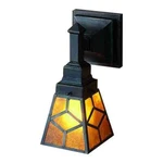 Meyda Lighting 5'W Amber Mica Diamond Mission Wall Sconce, - 27883. Fixed Price $234.95.