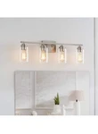 Kawoti Vanity Lighting 30" 4-LIGHT Iron Frame Brushed Nickel W/clear Glass Shade. Fixed Price $72.99.