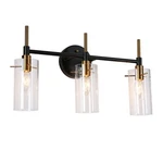 Zevni 20 In. 3-LIGHT Black Vanity Bar W/ Clear Glass Cylinder Shades. Fixed Price $96.76.