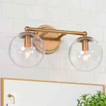 Uolfin Modern Globe Bathroom 2-LIGHT Brass Gold Round Wall Sconce. Fixed Price $85.14.