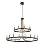 Justice Design Clayton 42" Tier 27LT Chandelier, Black/brass NSH-8048-MBBR. Fixed Price $2638.40.