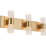 Goldish And Glass 6 Vanity Bathroom Hallway Foyer Lighting Fixture 24". Fixed Price $472.56.