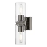 Livex Clarion Light Vanity Sconce, Black Chrome/clear 18032-46. Fixed Price $174.96.