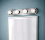 Hampton Bay Midford 24 4-LIGHT Brushed Nickel Led Vanity Bar Frosted Shade. Fixed Price $34.99.