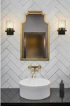 New Restoration Hardware Pauillic Style Black Iron & Glass Wall Bath Sconce 9"H. Fixed Price $190.80.