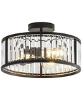 Black Flush Mount Ceiling Light, Caged Crystal Chandelier, Drum Hallway Light.... Fixed Price $180.69.