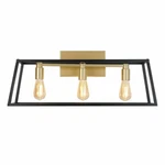 Carter 3-LIGHT Vanity W/ Bulbs Steel Painted Black & Gold Finish By Artika. Fixed Price $54.99.