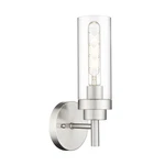 Emak Brushed Nickel Modern Bathroom Wall Sconce Light Fixture Clear Glass. Fixed Price $74.93.