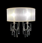New 2-LTS Modern Crystal Wall Sconce Satin Nickel Fabric Shade Bedroom Lamp. Fixed Price $70.00.