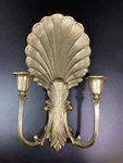 Vintage Rococo Style Brass Sea Shell Candelabra Wall Sconce Decor 14.25. Fixed Price $79.99.