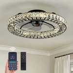 Crystal Ceiling Fan With Light Remote, 22" Luxury Dimmable Chandelier Cei.... Fixed Price $305.21.