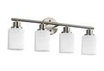 Rediam 24.4 In. 4-LIGHT Vanity Fixture Sand Nickel W/ Frosted Glass Shades. Fixed Price $29.50.