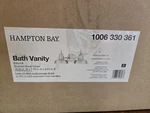 Hampton Bay Elmcroft Brushed Nickel Farmhouse Bath Vanity Light W/ Metal Shades. Fixed Price $29.09.