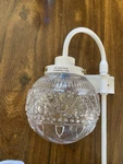 Glass Globe Wall Mounted Light Fixture, White, Corded Electric, E26, Switch (2). Fixed Price $35.00.