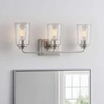 Hampton Bay Evangeline 23 Brushed Nickel Vanity Light W/seeded Glass Shades. Fixed Price $39.99.