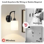 Odnora Wireless Rechargeable Wall Sconce Set Of Two 15 Colors - Black/white. Fixed Price $65.23.