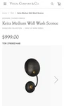 Visual Comfort Thomas Brien Keira Medium Wall Wash Sconce Tob 2780BZ/HAB. Fixed Price $600.00.
