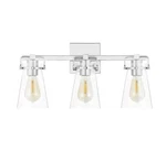Home Decorators Stonedale 20 In. 3-LIGHT Chrome Vanity Clear Glass. Fixed Price $99.00.