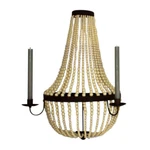 Luxe Iron Cream Beaded Candle Sconce 25 In Romantic Old World Wall Draped Pearl. Fixed Price $176.00.