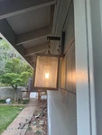 Kichler Lahden 12" Outdoor Wall Light, Seeded Glass, Zinc - 59005WZC. Fixed Price $25.00.