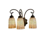 Meyda Lighting 18'W Terra Bone 3 Lt Vanity Light, Beige Mahogany Bronze - 18647. Fixed Price $634.55.