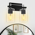 Letry 10" Vanity With Cylinder Glass 2-LIGHT E26 Iron Bathroom Wall Sconce. Fixed Price $49.82.