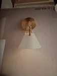 Home Decorators Granville Gold & White Wall Sconce Vanity Light , Metal Shade. Fixed Price $15.00.