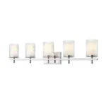 Z-lite Grayson 40 In. 5-LIGHT Chrome Vanity W/ Clear Etched Opal Shade. Fixed Price $149.95.