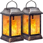 Solar Lights Metal Flickering Flame Outdoor Hanging Lanterns. Fixed Price $69.72.