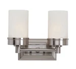 Trans Globe Lighting 70332 Nickel 2-LIGHT Bath Bar With Frosted Shade. Fixed Price $87.40.
