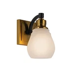Artcraft Nelson Light Bathroom Sconce, Brass/black/clear - AC11681BB. Fixed Price $88.00.