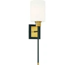 Savoy House Alvara Wall Sconce 1-LIGHT 60 Watts Matte Black W/warm Brass Accents. Fixed Price $125.48.