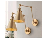 Jonathan Y Rover 7 In. Brass Gold Adjustable Classic Arm Metal Wall Sconce 2PK. Fixed Price $48.67.