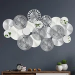 20 Pcs Silver Metal Wall Decor Ivory Plates Mirror Art Rustic Modern. Fixed Price $38.63.
