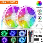Eeekit 3528 Smd 10M 32FT Rgb 600LEDS Light Strip 12V Power +44KEY Ir Remote. Fixed Price $26.00.