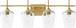Vonluce 30" Bathroom Vanity 4-LIGHT Linear Wall Fixture, Gold W/ Clear Shades. Fixed Price $69.95.