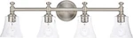 Bathroom Vanity Light In Brushed Nickel Color With Clear Shades By Hanaloa. Fixed Price $33.99.