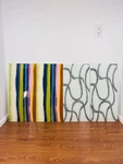 Set Of 4 Ikea Gyllen 56 Glass Art Panels For Wall Sconce 22"X 10" - Abstract. Fixed Price $114.88.