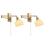 Magiroz Gold Wall Sconces Set Of 2 Modern Brass Swing Arm Lamp With Pull---. Fixed Price $149.99.